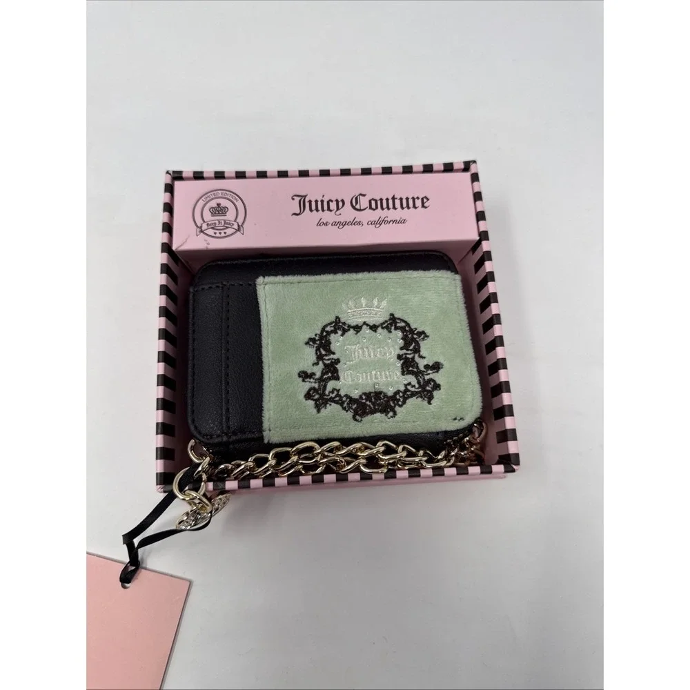 Juicy Couture Heritage Small Square Credit Card Wallet Sage 13JCCW9JC-SG NWT